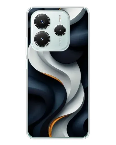 Чехол для Xiaomi Redmi Note 14 5G с картинкой «Объемные черно-белые ленты» Чехол для Xiaomi Redmi Note 14 5G с картинкой «Объемные черно-белые ленты»