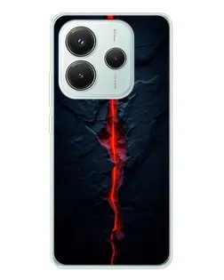 Чехол для Xiaomi Redmi Note 14 5G с картинкой «Kрасная лавовая трещина»