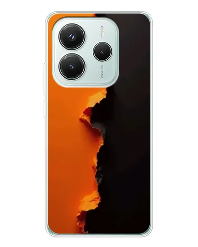 Чехол для Xiaomi Redmi Note 14 5G с картинкой «Оранжевый разлом» Чехол для Xiaomi Redmi Note 14 5G с картинкой «Оранжевый разлом»