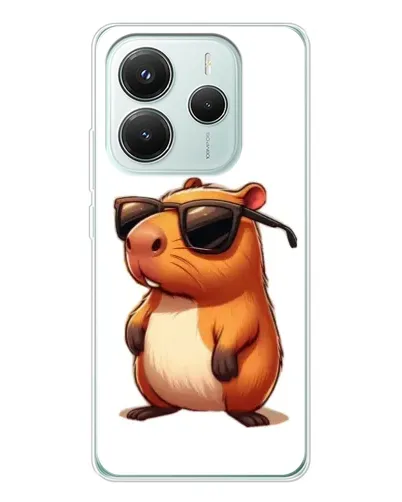 Чохол для Xiaomi Redmi Note 14 5G з картинкою «Капібара в окулярах»