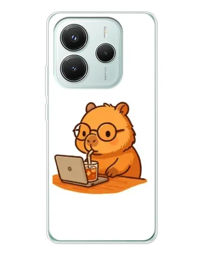Чохол для Xiaomi Redmi Note 14 5G з картинкою «Капібара з ноутбуком»