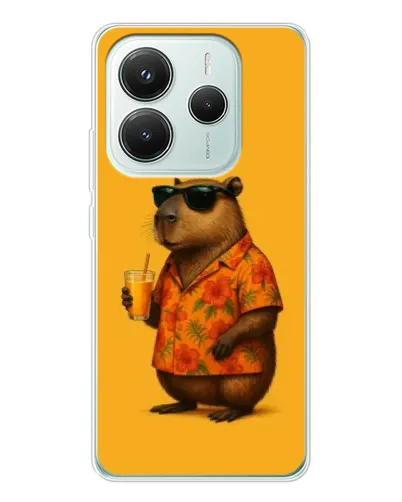 Чохол для Xiaomi Redmi Note 14 5G з картинкою «Капібара на відпочинку»