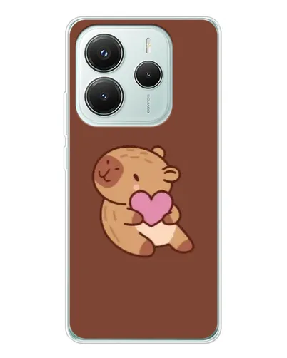 Чохол для Xiaomi Redmi Note 14 5G з картинкою «Капібара з серцем»