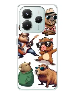 Чохол для Xiaomi Redmi Note 14 5G з картинкою «Круті капібари музиканти» Чохол для Xiaomi Redmi Note 14 5G з картинкою «Круті капібари музиканти»