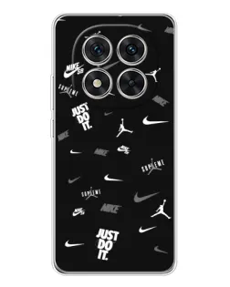 Чехол для Xiaomi Redmi Note 14 Pro 5G с картинкой «Nike Black Pattern»