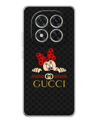 Чехол для Xiaomi Redmi Note 14 Pro 5G с картинкой «Минни Маус Gucci — черный»