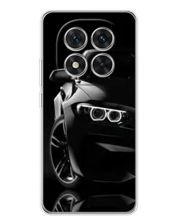 Чехол для Xiaomi Redmi Note 14 Pro 5G с картинкой «Черная BMW — профиль»