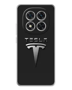 Чехол для Xiaomi Redmi Note 14 Pro 5G с картинкой «Стальной логотип Tesla»