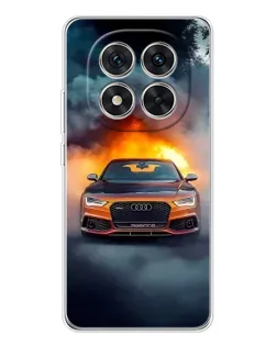 Чехол для Xiaomi Redmi Note 14 Pro 5G с картинкой «Audi в огненном дыму»