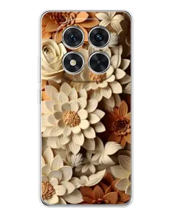 Чохол для Xiaomi Redmi Note 14 Pro 5G з картинкою «Бежевий флористичний декор»