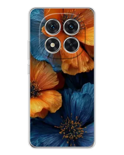 Чохол для Xiaomi Redmi Note 14 Pro 5G з картинкою «Яскрава синьо-помаранчева флора»