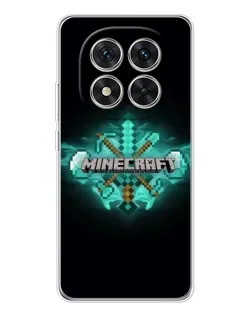 Чехол для Xiaomi Redmi Note 14 Pro Plus с картинкой «Minecraft Diamond лого»