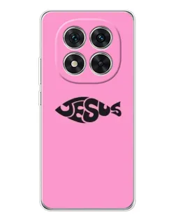 Чехол для Xiaomi Redmi Note 14 Pro Plus с картинкой «Розовый символ  Jesus»