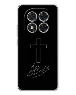 Чехол для Xiaomi Redmi Note 14 Pro Plus с картинкой «Графический крест Jesus»