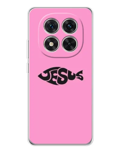 Чехол для Xiaomi Redmi Note 14 Pro с картинкой «Розовый символ  Jesus»