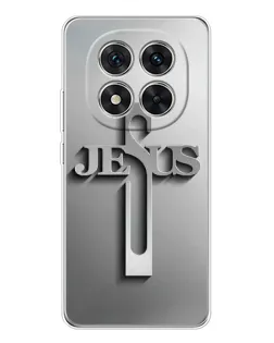 Чохол для Xiaomi Redmi Note 14 Pro з картинкою «Металевий хрест Jesus»