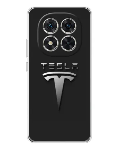 Чехол для Xiaomi Redmi Note 14 Pro с картинкой «Стальной логотип Tesla»