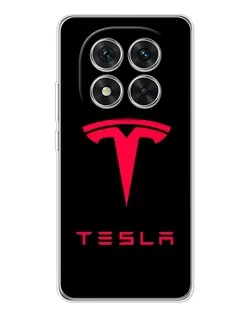 Чехол для Xiaomi Redmi Note 14 Pro с картинкой «Tesla Red Logo»