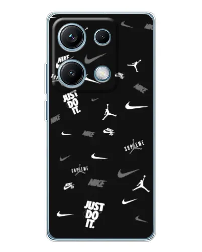 Чехол для Xiaomi Redmi Note 14S с картинкой «Nike Black Pattern» Чехол для Xiaomi Redmi Note 14S с картинкой «Nike Black Pattern»