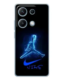 Чехол для Xiaomi Redmi Note 14S с картинкой «Jordan Neon Blue»