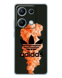 Чехол для Xiaomi Redmi Note 14S с картинкой «Оранжевый дым Adidas»