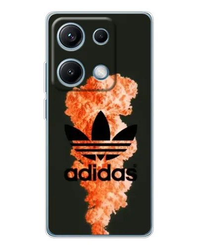 Чехол для Xiaomi Redmi Note 14S с картинкой «Оранжевый дым Adidas»