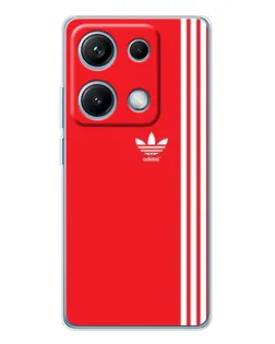 Чехол для Xiaomi Redmi Note 14S с картинкой «Красный минимализм Adidas»
