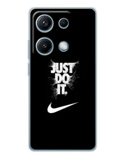 Чехол для Xiaomi Redmi Note 14S с картинкой «Текстовый принт Nike»