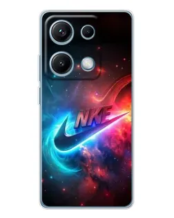 Чехол для Xiaomi Redmi Note 14S с картинкой «Огненный логотип Nike»