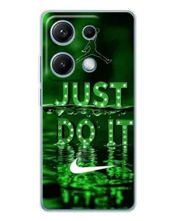 Чехол для Xiaomi Redmi Note 14S с картинкой «Зеленый неоновый Nike»