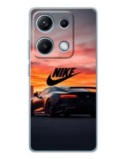 Чехол для Xiaomi Redmi Note 14S с картинкой «Nike и суперкар»