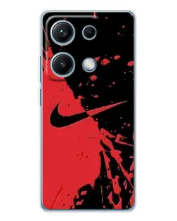Чохол для Xiaomi Redmi Note 14S з картинкою «Червоні бризки Nike»