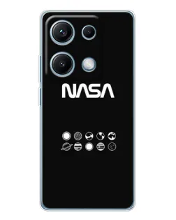 Чехол для Xiaomi Redmi Note 14S с картинкой «NASA — технический принт»