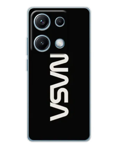 Чехол для Xiaomi Redmi Note 14S с картинкой «NASA — вертикальный логотип»