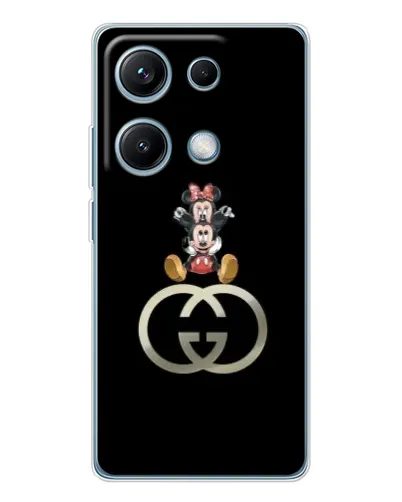 Чехол для Xiaomi Redmi Note 14S с картинкой «Минни Маус на лого»