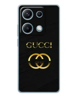 Чехол для Xiaomi Redmi Note 14S с картинкой «Золотой логотип Gucci»