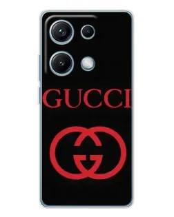 Чехол для Xiaomi Redmi Note 14S с картинкой «Gucci — красный логотип»