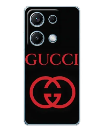 Чехол для Xiaomi Redmi Note 14S с картинкой «Gucci — красный логотип»