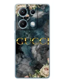 Чехол для Xiaomi Redmi Note 14S с картинкой «Абстрактные цветы Gucci»
