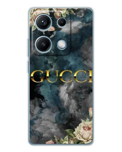 Чехол для Xiaomi Redmi Note 14S с картинкой «Абстрактные цветы Gucci»