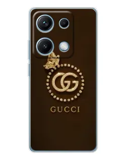 Чехол для Xiaomi Redmi Note 14S с картинкой «Gucci — золотая бабочка»