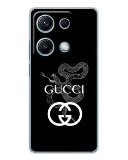 Чехол для Xiaomi Redmi Note 14S с картинкой «Gucci — серебряная змея»