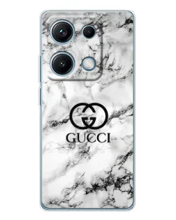 Чехол для Xiaomi Redmi Note 14S с картинкой «Gucci — мраморный шик»