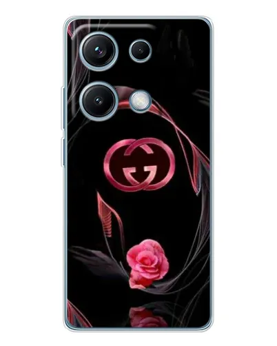 Чехол для Xiaomi Redmi Note 14S с картинкой «Gucci — неоновая роза»