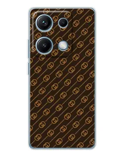 Чехол для Xiaomi Redmi Note 14S с картинкой «Gucci — золотые диагонали»