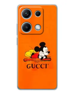 Чохол для Xiaomi Redmi Note 14S з картинкою «Міккі Маус Gucci — помаранч»
