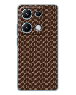 Чохол для Xiaomi Redmi Note 14S з картинкою «Gucci — шоколадна сітка»