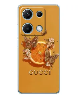 Чохол для Xiaomi Redmi Note 14S з картинкою «Gucci — золоті метелики»