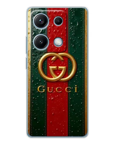 Чохол для Xiaomi Redmi Note 14S з картинкою «Gucci — фірмова смуга та золото» Чохол для Xiaomi Redmi Note 14S з картинкою «Gucci — фірмова смуга та золото»