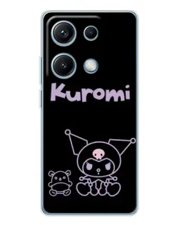 Чехол для Xiaomi Redmi Note 14S с картинкой «Kuromi — черный минимализм»